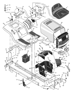 Part Location Diagram of 48X070 Murray Decal, Left Hood